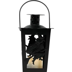 Witch Silhouette Metal Lantern With Timer Tea Light< New