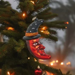 Witchy Moon with Hat ornament< Hot