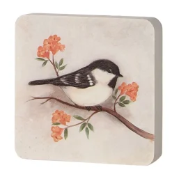Wood Bird Block Black/White 5"x5"< Online