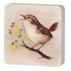 Wood Bird Block Brown 5"x5"< Hot