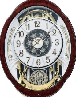 Woodgrain Marvelous Rhythm Clock - The Christmas Loft<Rhythm Clocks Outlet