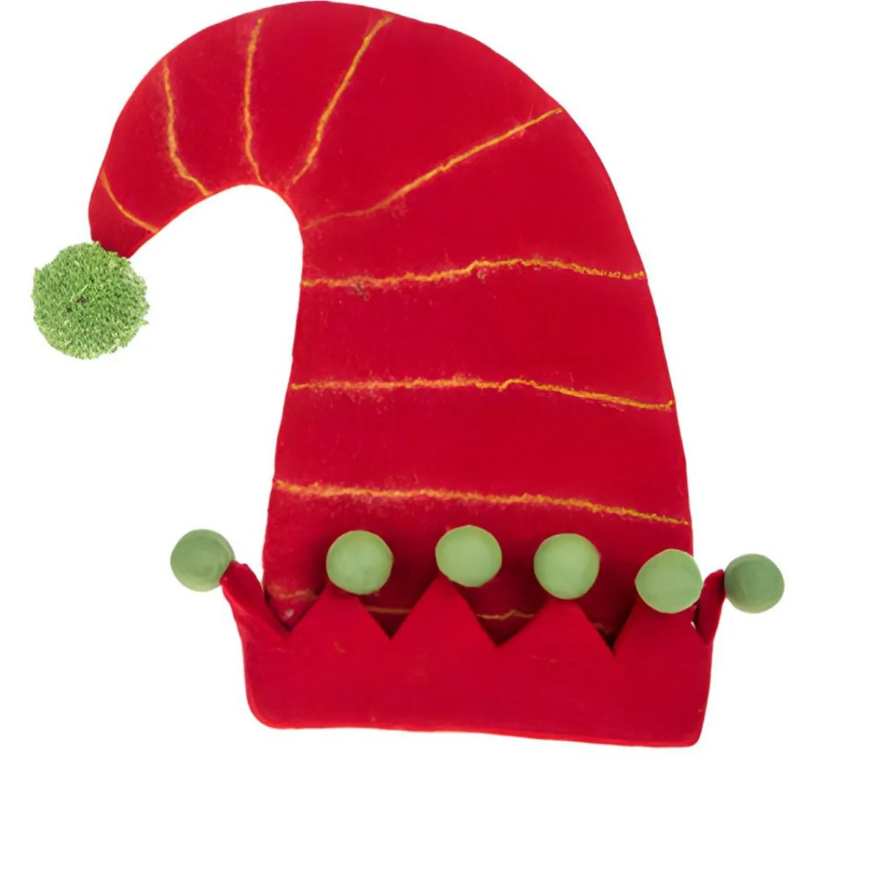 Wool Elf Hat - Red with Pom Pom Trim< Discount