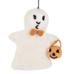 Wool Ghost Trick or Treat Ornament< New