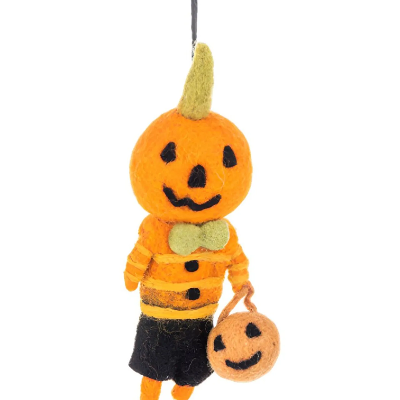 Wool Pumpkin Trick or Treat Ornament< Fashion