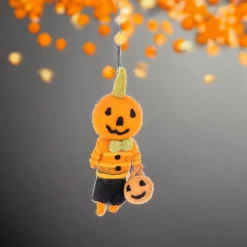 Wool Pumpkin Trick or Treat Ornament< Fashion