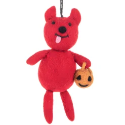 Wool Red Animal Trick or Treat Ornament< Sale