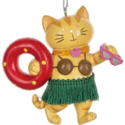 Yellow Beach Cat Ornament< Discount