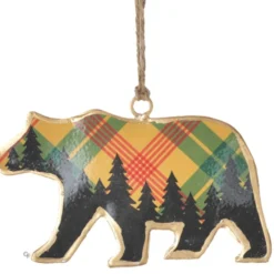 Yellow Puffy Bear Ornament< New