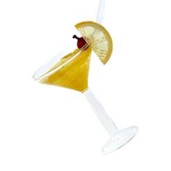 Yellow Tropical Drink Glass Ornament<Kurt Adler Fashion